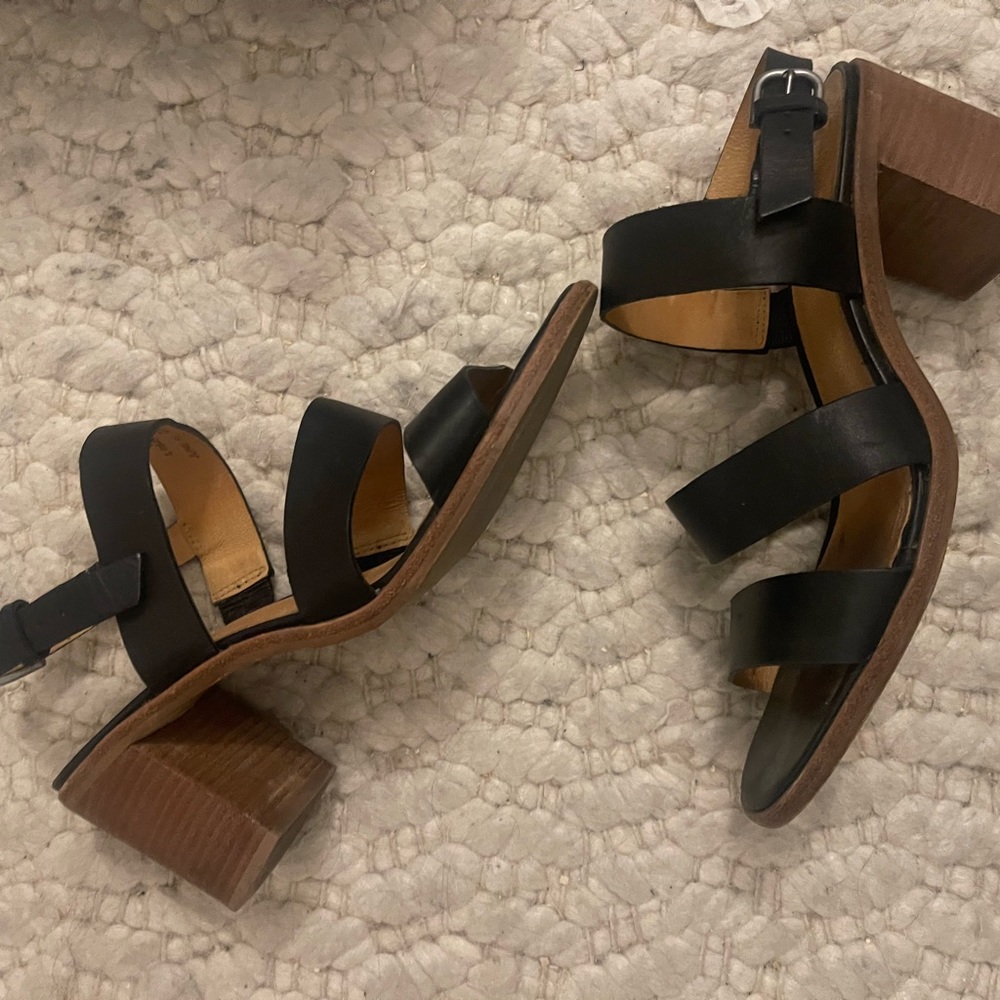MADEWELL black sandal heels with buckle strap